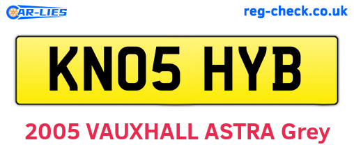 KN05HYB are the vehicle registration plates.
