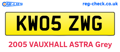 KW05ZWG are the vehicle registration plates.