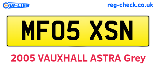 MF05XSN are the vehicle registration plates.