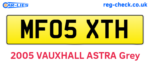 MF05XTH are the vehicle registration plates.