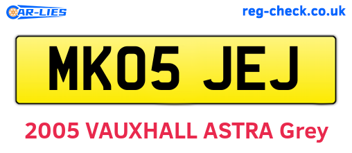 MK05JEJ are the vehicle registration plates.