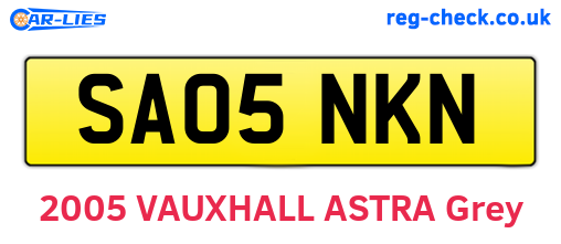 SA05NKN are the vehicle registration plates.