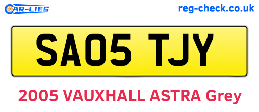 SA05TJY are the vehicle registration plates.