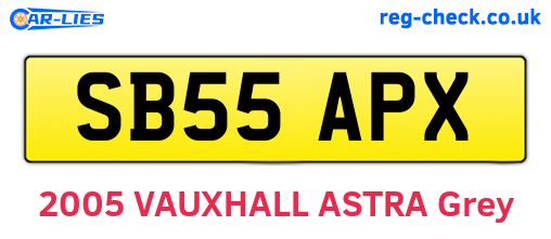 SB55APX are the vehicle registration plates.