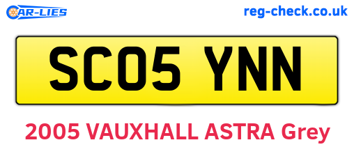 SC05YNN are the vehicle registration plates.