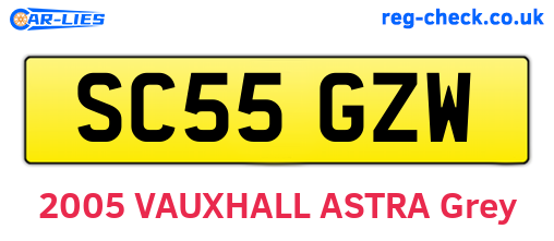 SC55GZW are the vehicle registration plates.