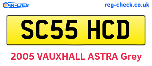 SC55HCD are the vehicle registration plates.