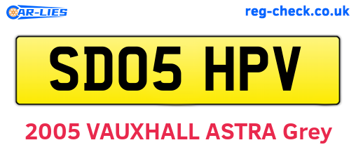 SD05HPV are the vehicle registration plates.