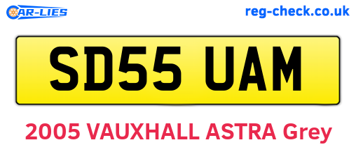 SD55UAM are the vehicle registration plates.