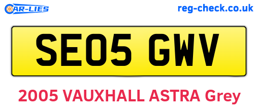 SE05GWV are the vehicle registration plates.