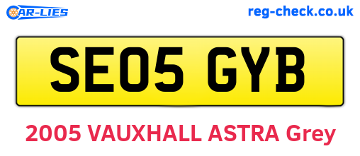 SE05GYB are the vehicle registration plates.