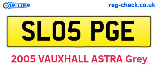 SL05PGE are the vehicle registration plates.
