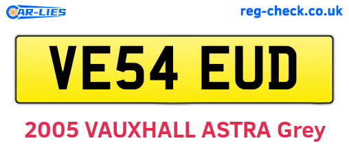 VE54EUD are the vehicle registration plates.