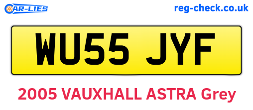 WU55JYF are the vehicle registration plates.