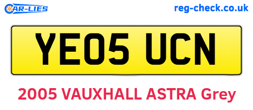 YE05UCN are the vehicle registration plates.