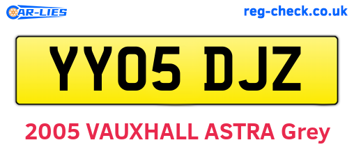 YY05DJZ are the vehicle registration plates.