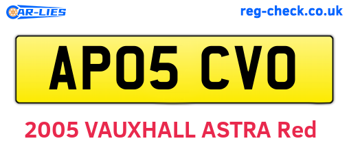 AP05CVO are the vehicle registration plates.