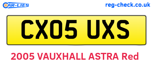 CX05UXS are the vehicle registration plates.