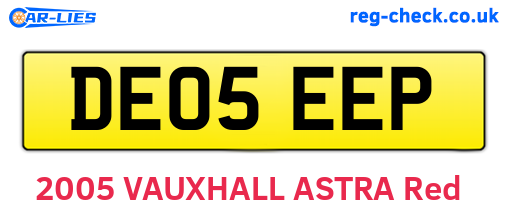 DE05EEP are the vehicle registration plates.
