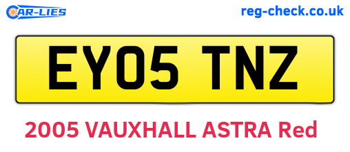 EY05TNZ are the vehicle registration plates.