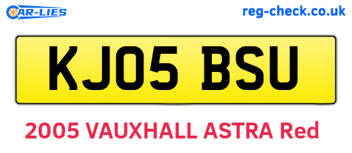 KJ05BSU are the vehicle registration plates.