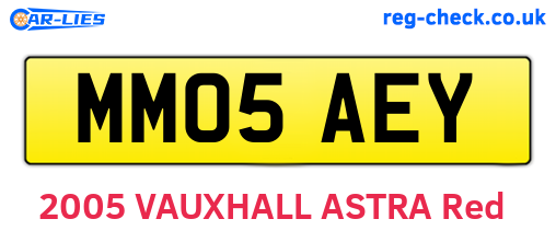 MM05AEY are the vehicle registration plates.