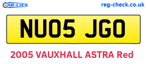 NU05JGO are the vehicle registration plates.
