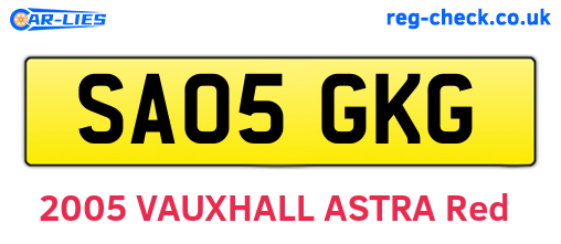 SA05GKG are the vehicle registration plates.