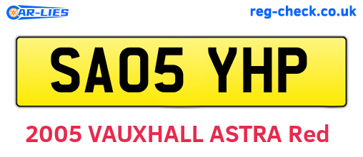 SA05YHP are the vehicle registration plates.