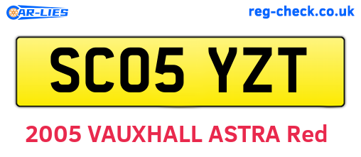 SC05YZT are the vehicle registration plates.