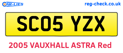 SC05YZX are the vehicle registration plates.