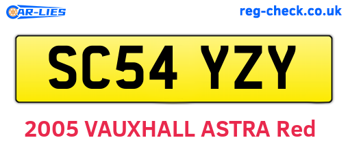 SC54YZY are the vehicle registration plates.