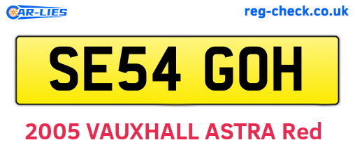 SE54GOH are the vehicle registration plates.