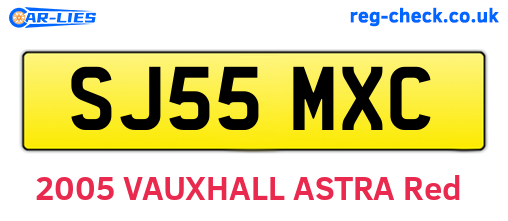 SJ55MXC are the vehicle registration plates.