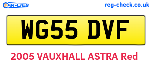 WG55DVF are the vehicle registration plates.