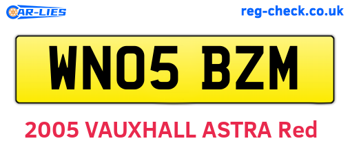 WN05BZM are the vehicle registration plates.