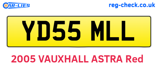 YD55MLL are the vehicle registration plates.