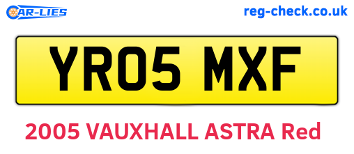 YR05MXF are the vehicle registration plates.