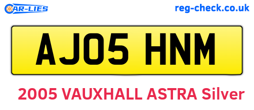 AJ05HNM are the vehicle registration plates.