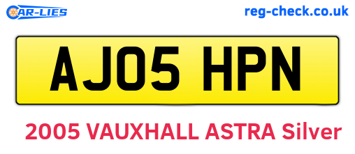 AJ05HPN are the vehicle registration plates.