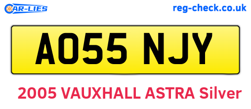 AO55NJY are the vehicle registration plates.