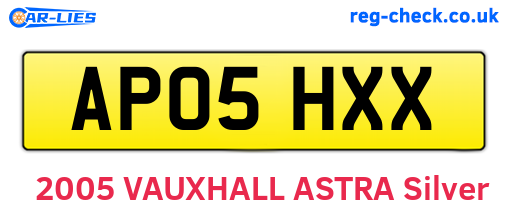 AP05HXX are the vehicle registration plates.