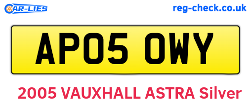 AP05OWY are the vehicle registration plates.