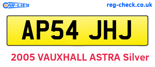 AP54JHJ are the vehicle registration plates.