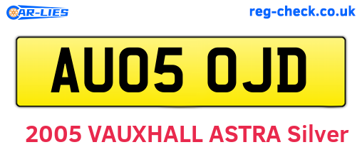 AU05OJD are the vehicle registration plates.