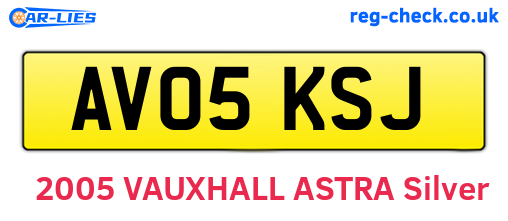 AV05KSJ are the vehicle registration plates.