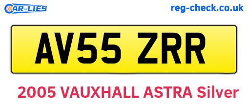 AV55ZRR are the vehicle registration plates.