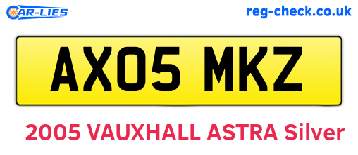 AX05MKZ are the vehicle registration plates.