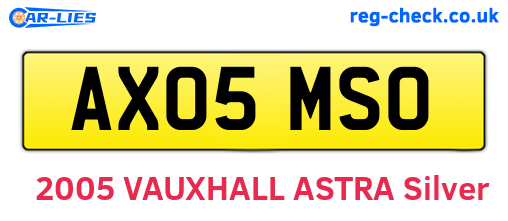 AX05MSO are the vehicle registration plates.