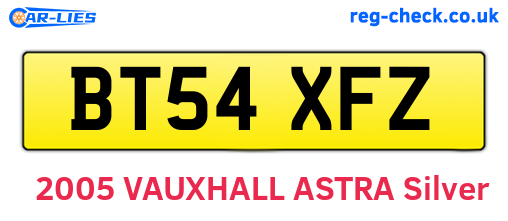 BT54XFZ are the vehicle registration plates.